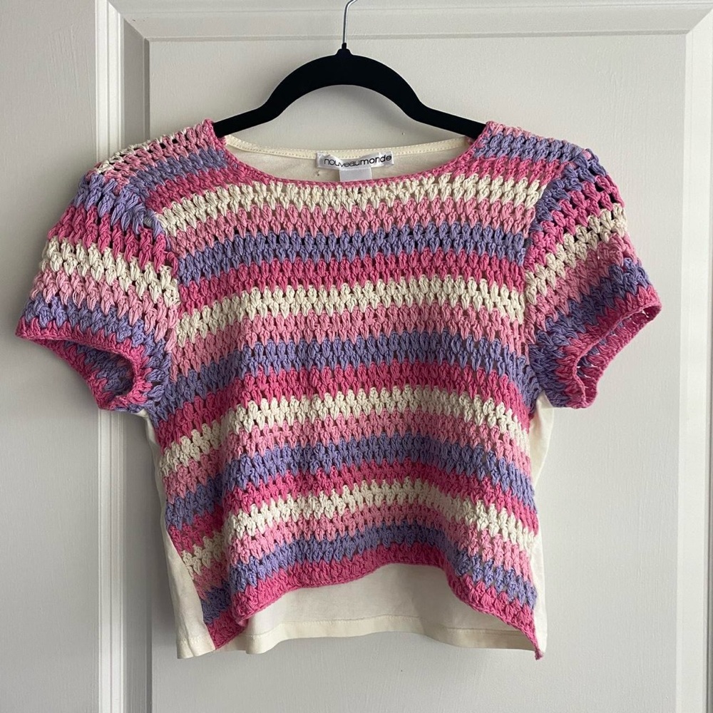 crotchet short sleeve top